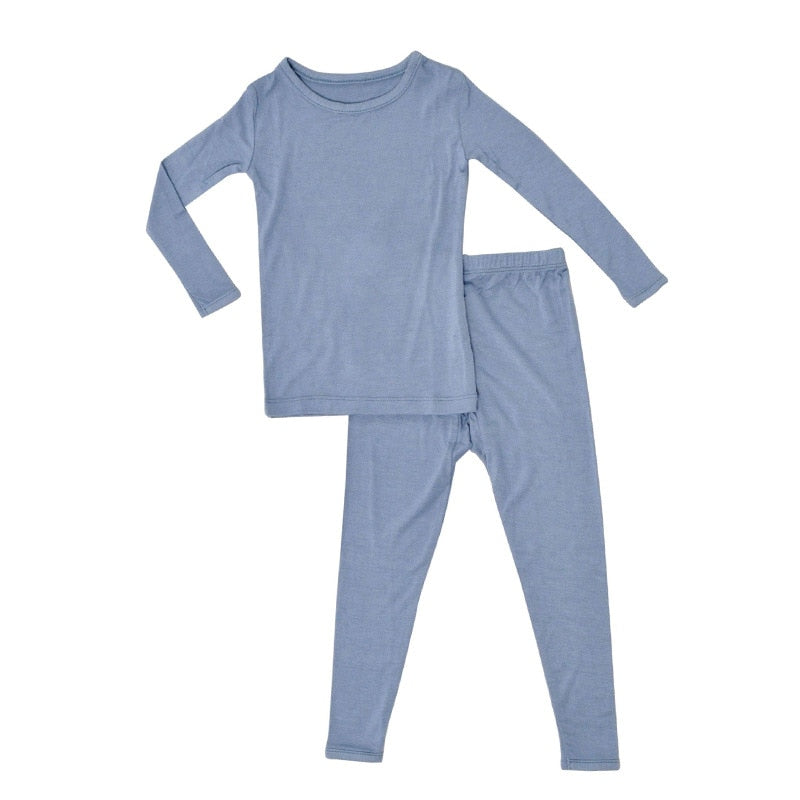 baby blue kids pajama separates in sizes 12m to 6y