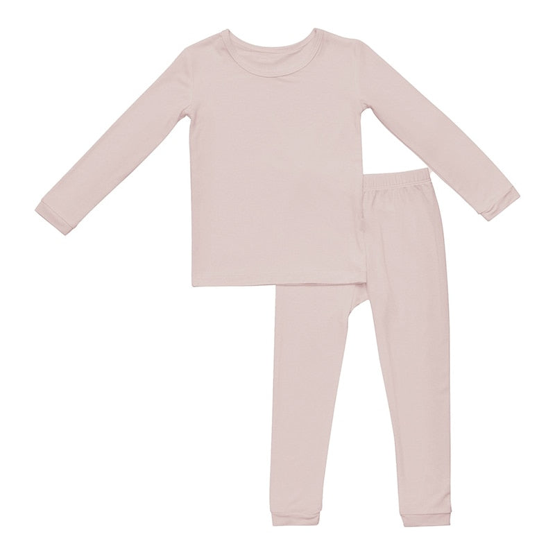 Light pink kids pajama separates in sizes 12m to 6y