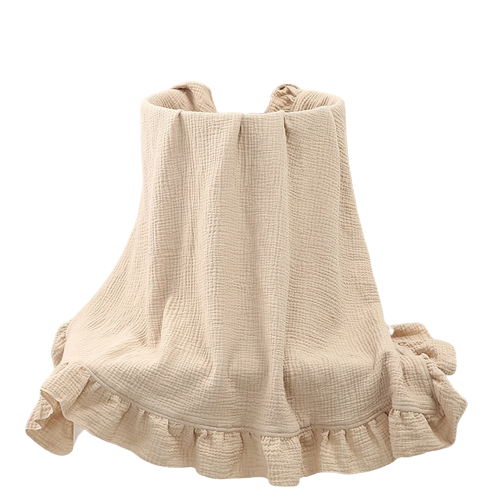 Ivory Ruffled Muslin Baby Swaddle Blankets for New Born Infant Bedding Organic Baby Accessories Newborn Receive Blanket Cotton