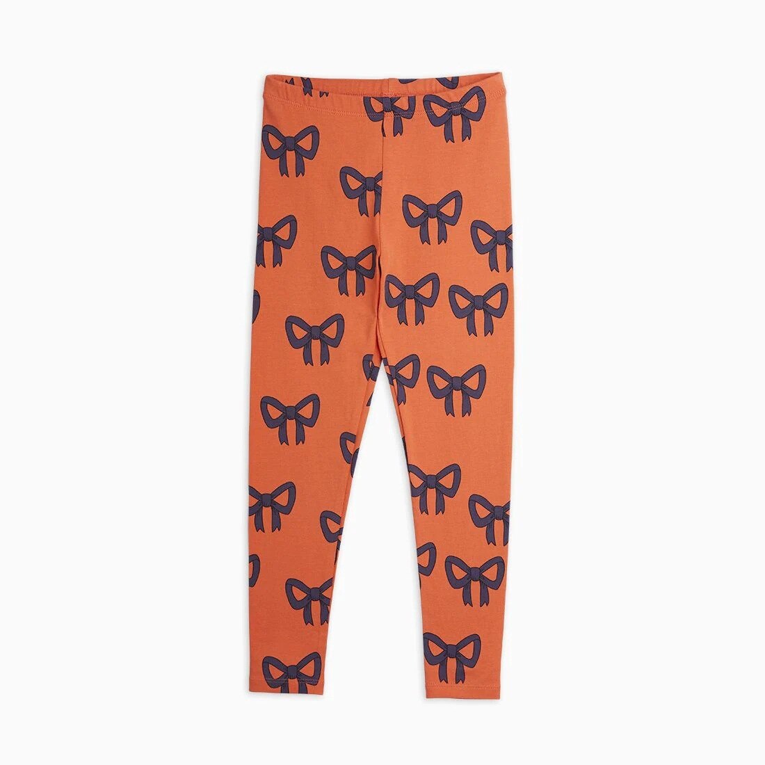 Orange stretch pants with bowties