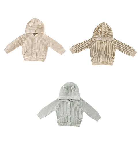 Björn Knit Cardigan 3m-3y (3 Colors) *** Limited Quantities (Cream 6-12m and 2-3y)
