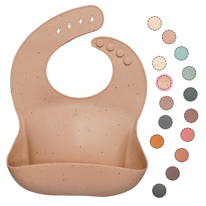 Silicone bib in beige with color samples 