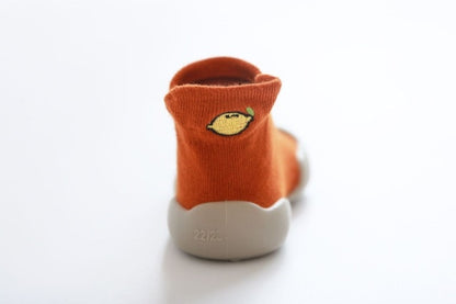 red ankle toddler shoes with built in socks  kids indoor shoes. 