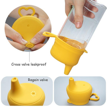 yellow demo Baby silicone sippy cup covers