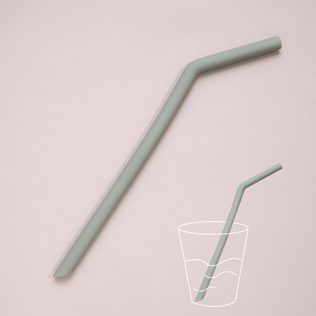 Drekka Reusable Solid Color Silicone Straws Straight or Bent