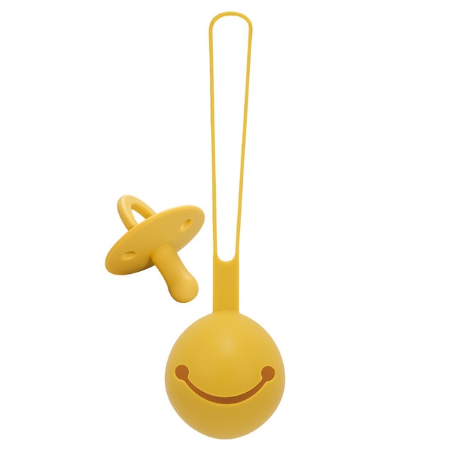 Yellow pacifier and pacifier case