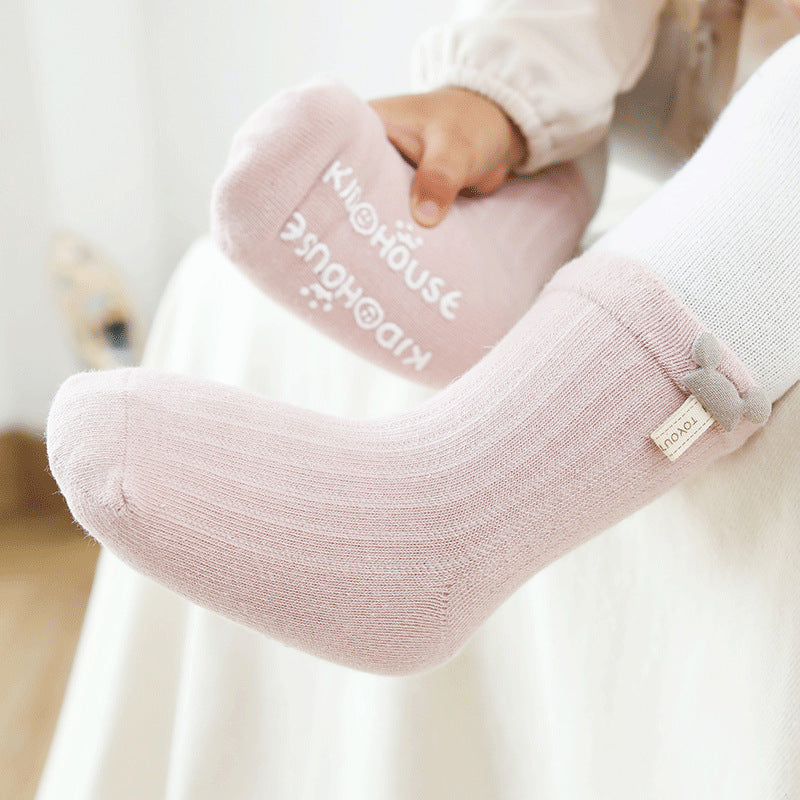 pink anti slip baby socks