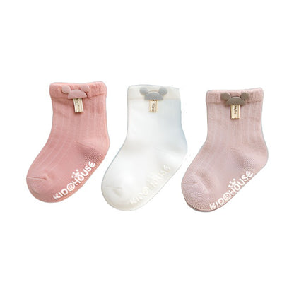 3 Pack Pink Hue Anti-slip  Baby Socks 0-36M