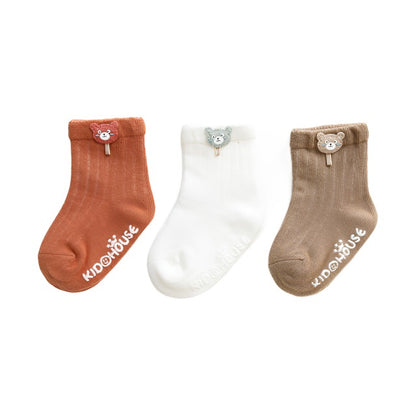 3 Pack Rust Hue Anti-slip  Baby Socks 0-36M