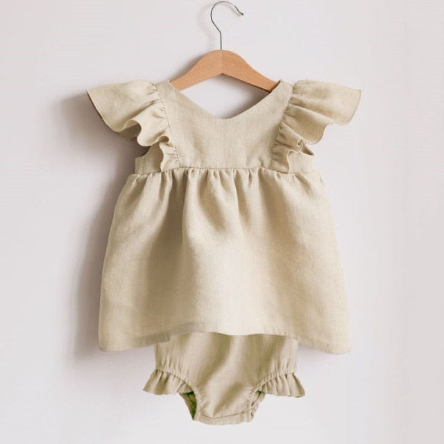 Baby Dress with Bloomers in 6 Colors for 0-2Y.