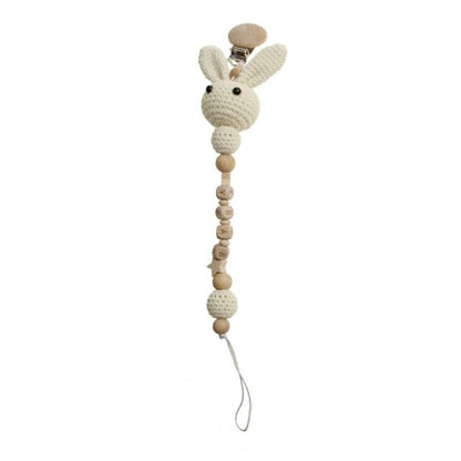 Crochet Bunny Baby Pacifier Clip