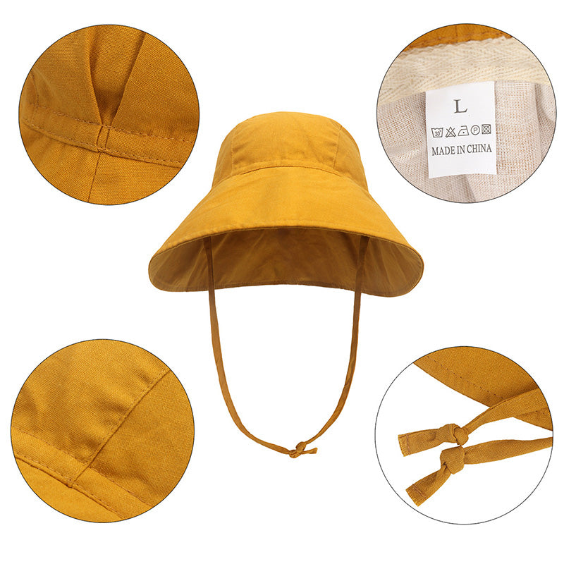 wide brimmed summer kids hat with ties