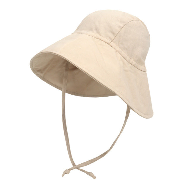 Bratyeessi Official Store Big Brim Baby Sun Hat /Childrens Hats for 2M-4Y / Baby Bonnet Beige / M(9-24M)