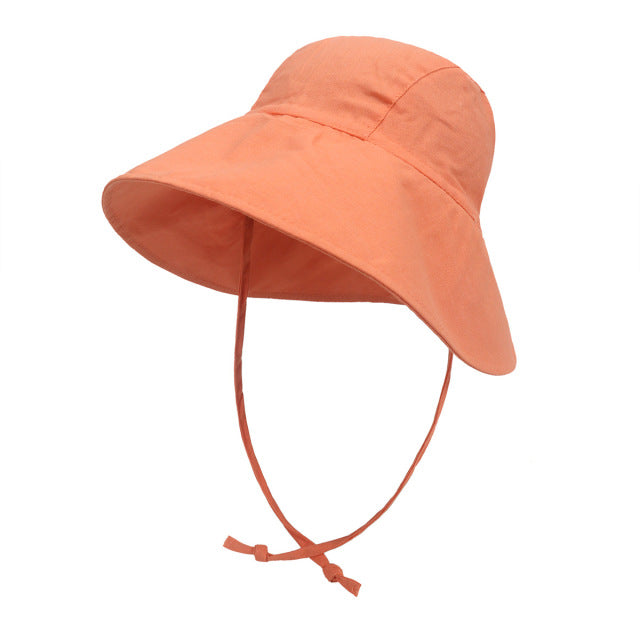 Orange baby summer hat, toddler hat