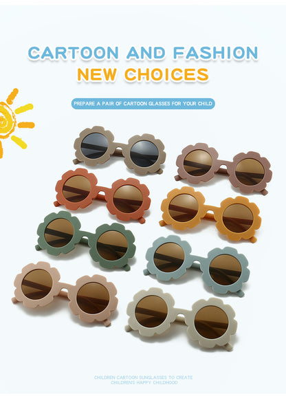 New Sun Flower Round Cute kids sunglasses UV400