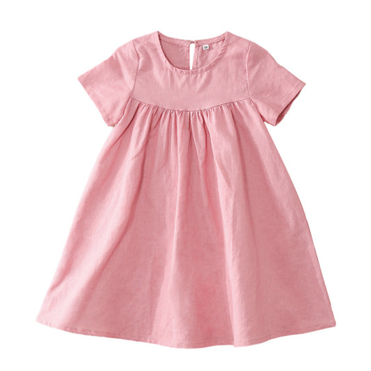 Bómull Girls Dress 7M to 6Y (3 Colors)