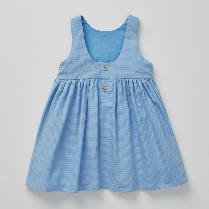 blue toddler baby dress girls dress 2y 3y 4y 5y 6y 7y 8y 9t