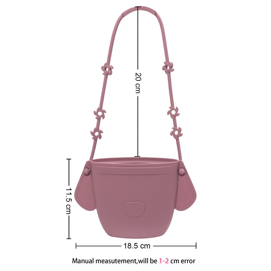 Cute powder rose  silicone kids re-sealabe purse for snacks size 11.5 cm x 18.5cm 