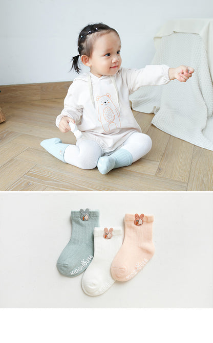 Sokka 3 Pack Cotton Anti-slip Baby Socks