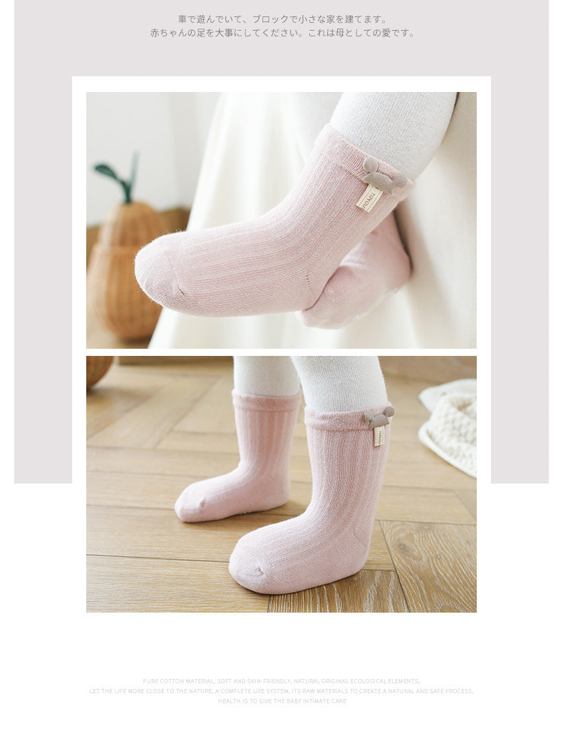 Pink anti slip baby socks